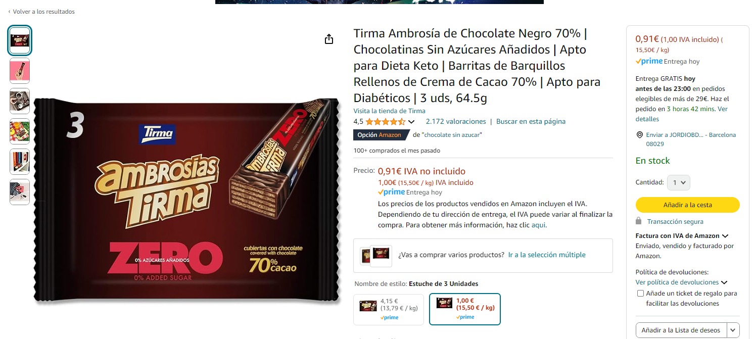 chocolatina amazon vendor