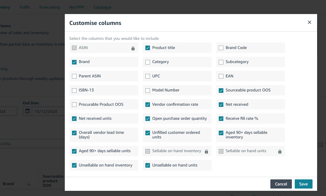 amazon vendor new metrics